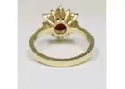 Buy Round Shape Ruby Prong Set Halo Ring With Round Diamonds (1.79cttw)