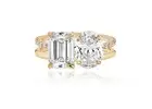 Double Diamond and Double Pave Gold Engagement Ring
