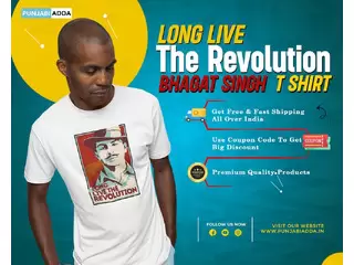 Long Live The Revolution Bhagat Singh T Shirt – Punjabi Adda