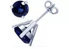 Looking for a Round Shape Blue Sapphire Stud Earrings (1.47cttw)