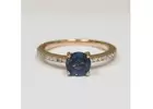 Shop Round Shape Blue Sapphire Prong Set Ring With Round Diamonds (1.55cttw)