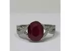 Best Oval Cut Ruby Prong Set Ring With Round Diamonds