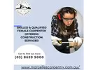  Skilled & Qualified Female Carpenter Offering Construction Services!